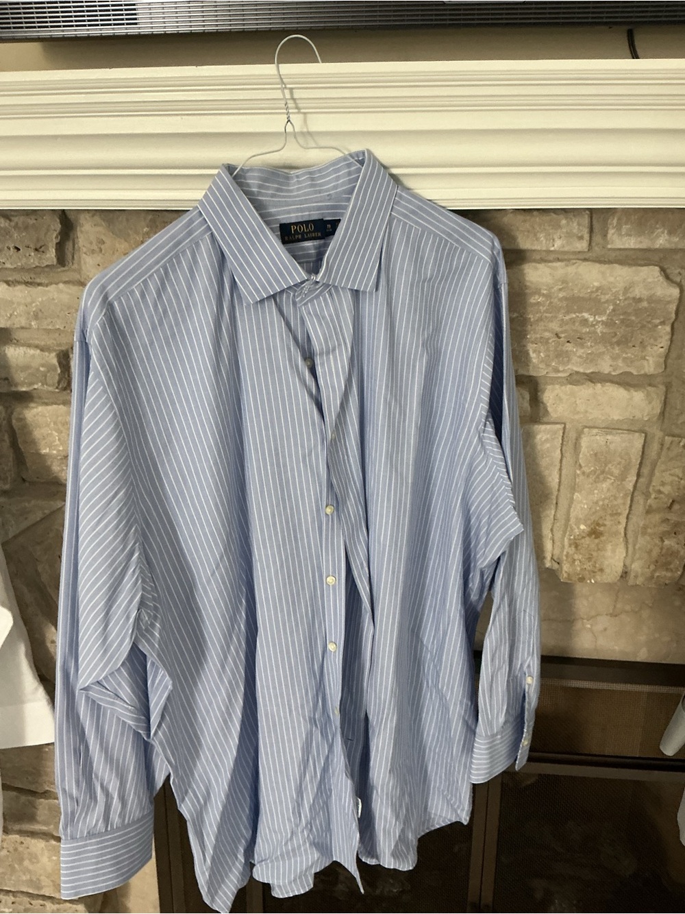 Ralph Lauren Light Blue and White Pinstripe Dress Shirt